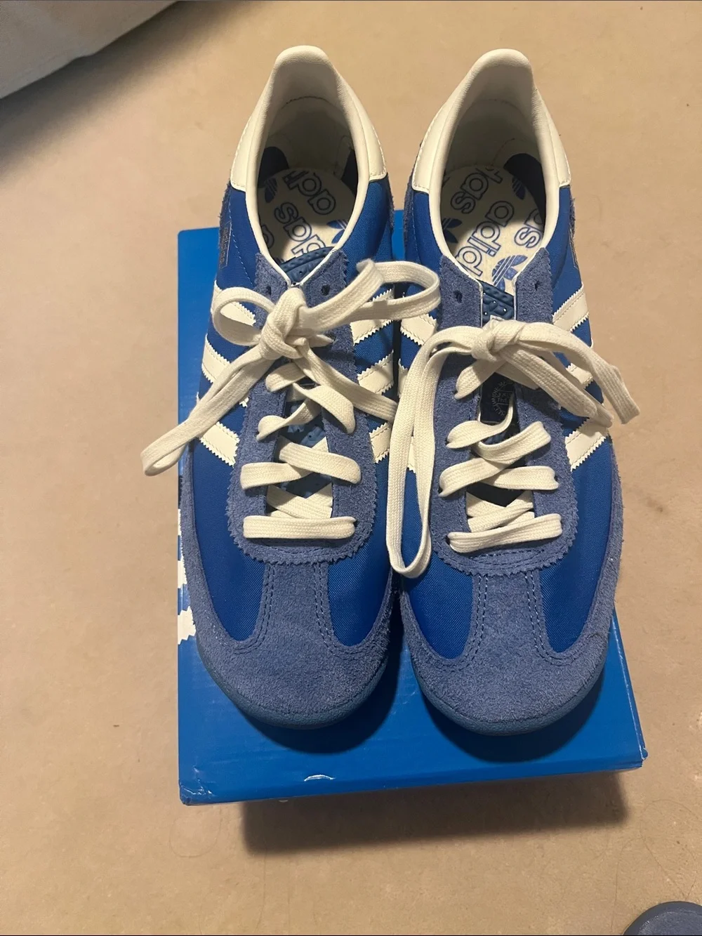 adidas SL 72 Men's Blue and White Retro Sneakers with Red Accent